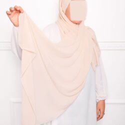 Hijab pas cher a enfiler en mousseline croise hijab croisé mousseline hijab pas cher beige